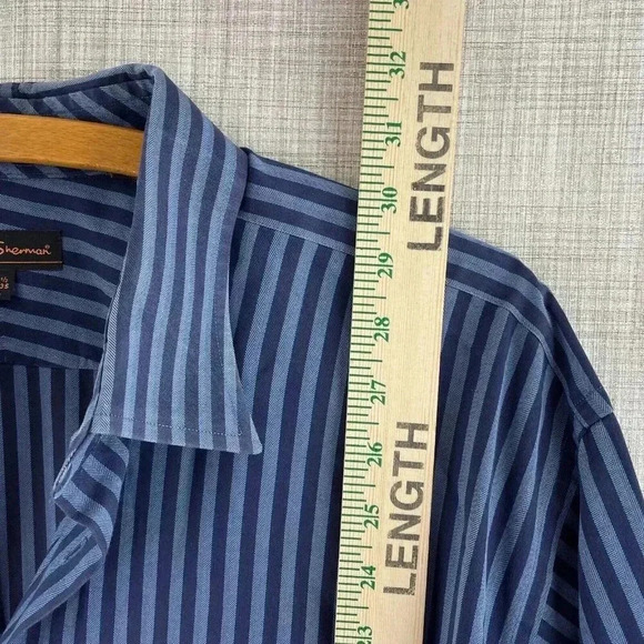 Ben Sherman Shirt Long Sleeve Button Down Mens 17.5 Blue 4158 - Picture 3 of 7